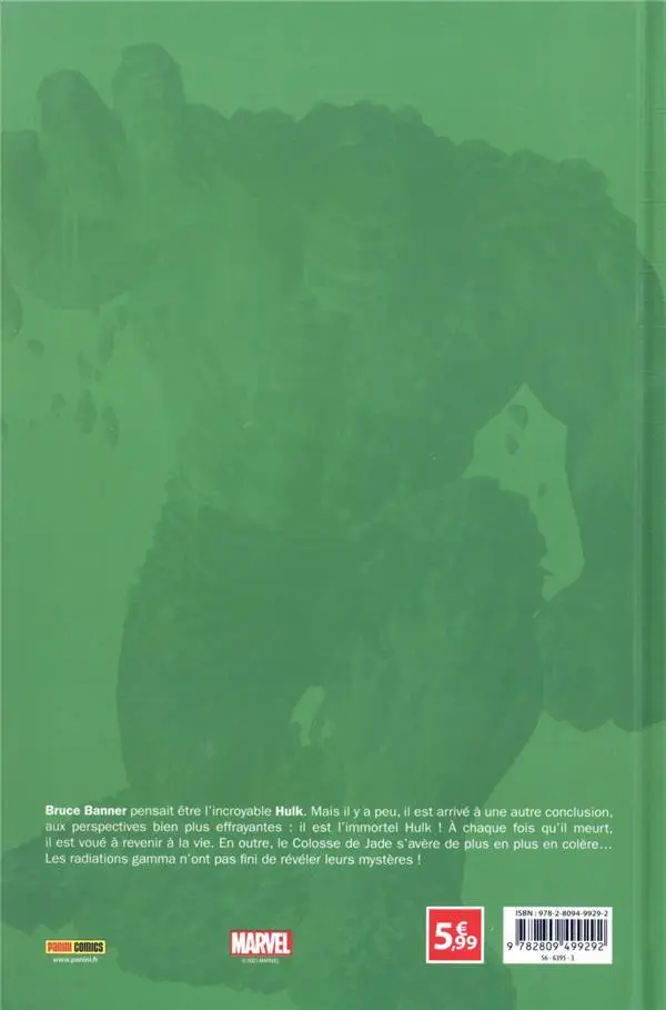 Verso de l'album Le printemps des comics Tome 7 Immortal Hulk - Ou est-il les deux ?