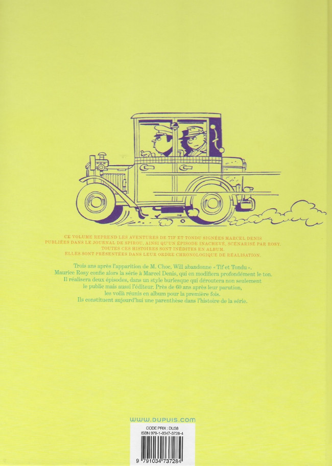 Verso de l'album Tif et Tondu L'intégrale 1960 - 1961