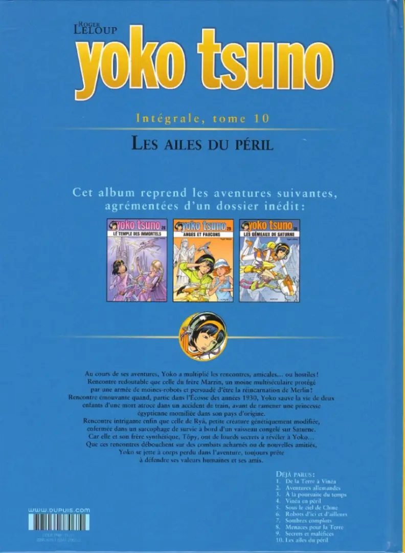 Verso de l'album Yoko Tsuno Intégrale Tome 10 Les ailes du péril