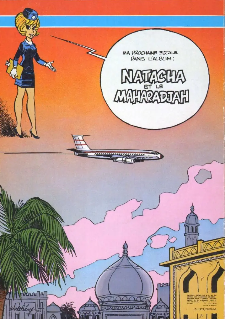 Verso de l'album Natacha Tome 1 Hôtesse de l'air