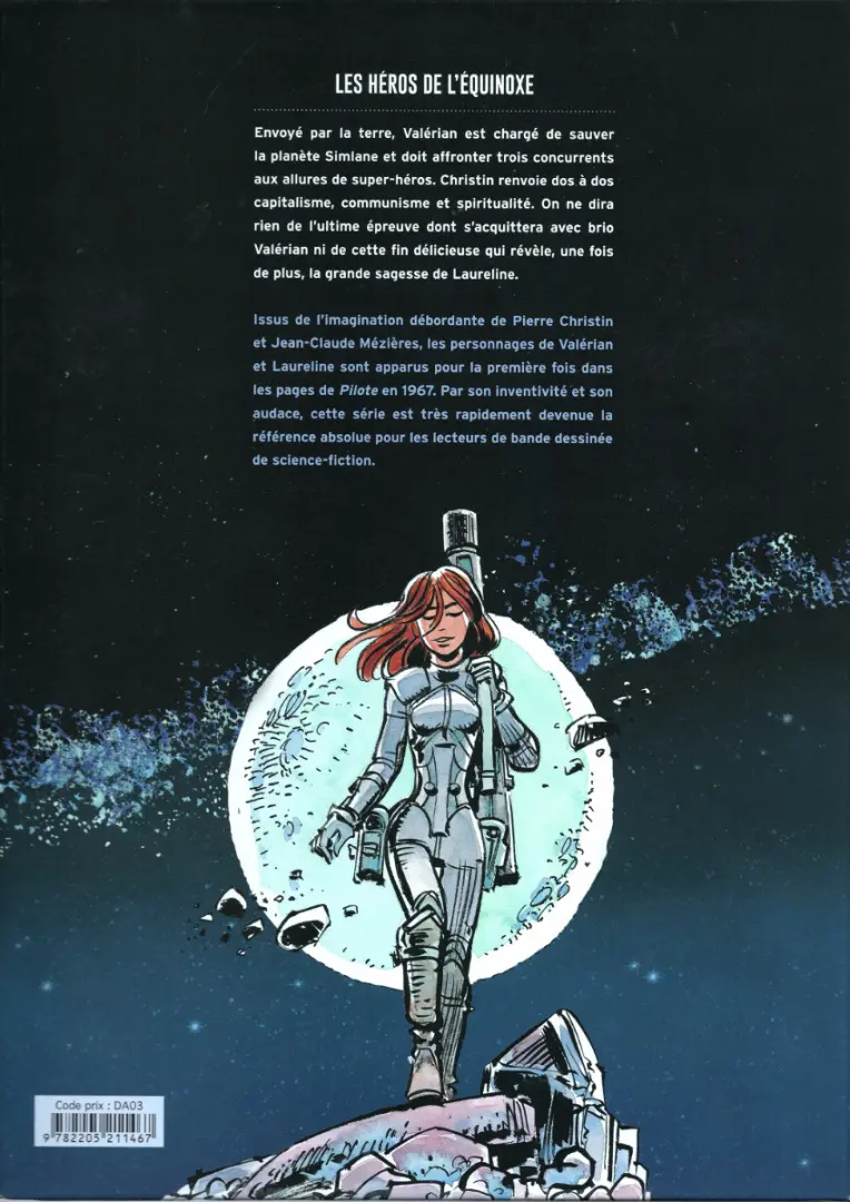 Verso de l'album Valérian Tome 8 Les héros de l'équinoxe
