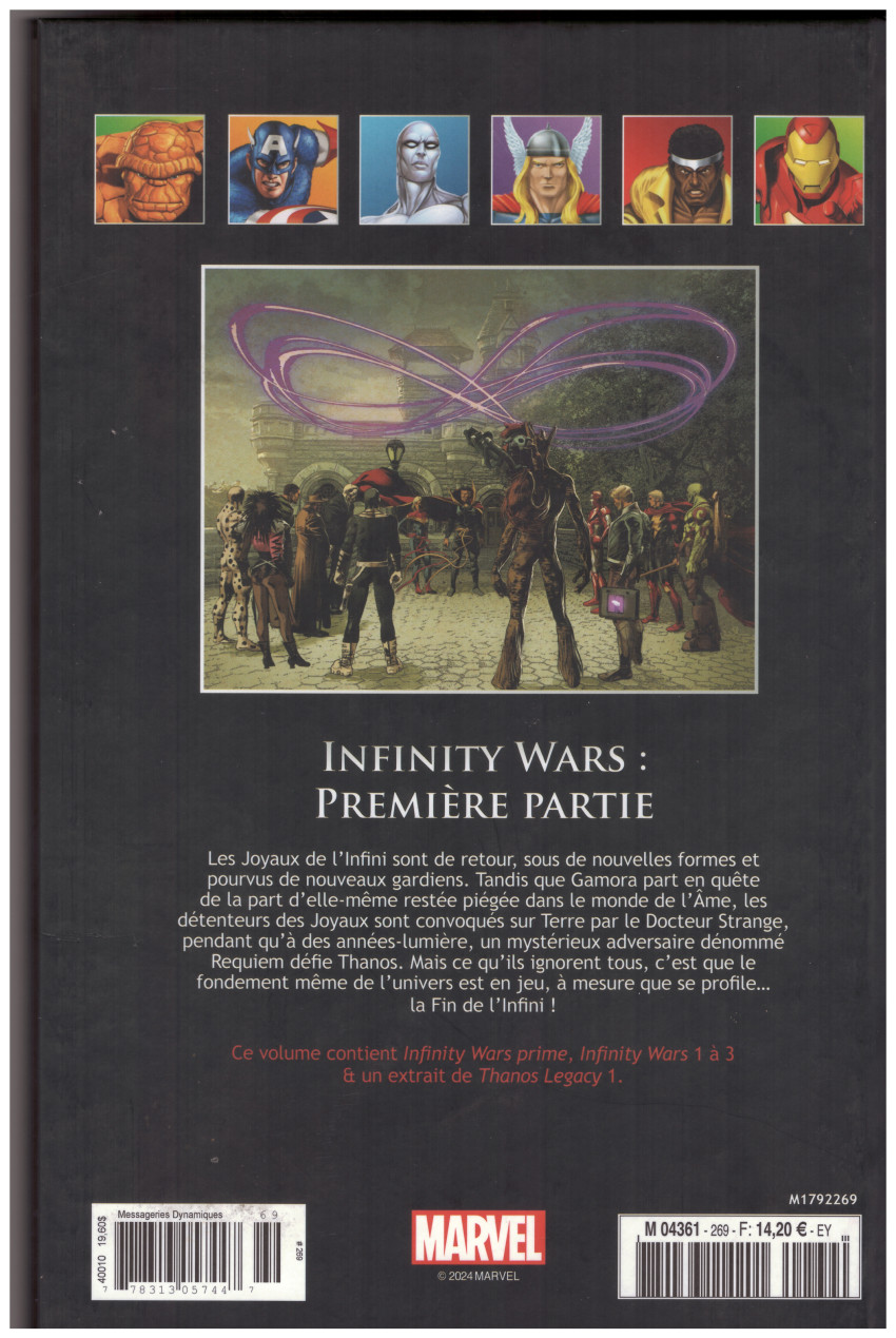 Verso de l'album Marvel Comics - La collection de référence Tome 279 Infinity Wars - Première Partie