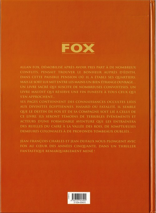 Verso de l'album Fox Intégrale Tomes 1 à 4