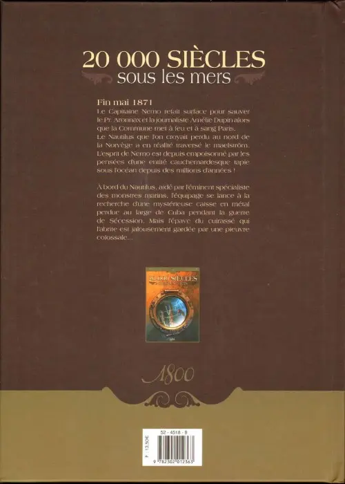Verso de l'album 20 000 siècles sous les mers Tome 1 L'horreur dans la tempête