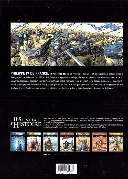 Verso de l'album Ils ont fait l'Histoire Tome 1 Philippe le Bel