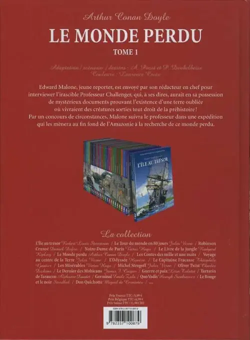 Verso de l'album Les Incontournables de la littérature en BD Tome 6 Le Monde perdu - Tome 1