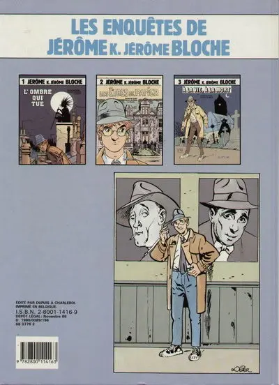 Verso de l'album Jérôme K. Jérôme Bloche Tome 4 Passé recomposé