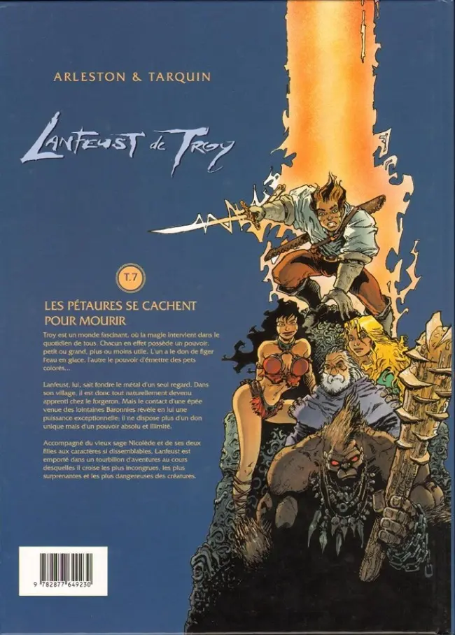 Verso de l'album Lanfeust de Troy Tome 7 Les pétaures se cachent pour mourir