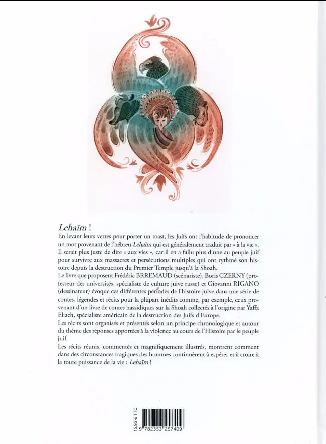 Verso de l'album Lehaïm Histoires juives à travers le temps