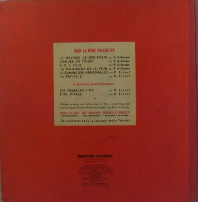 Verso de l'album Oscar Hamel et Isidore Tome 4 La montagne de la peur