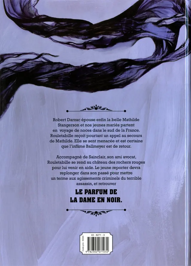 Verso de l'album Une aventure de Rouletabille Tome 2 Le parfum de la dame en noir