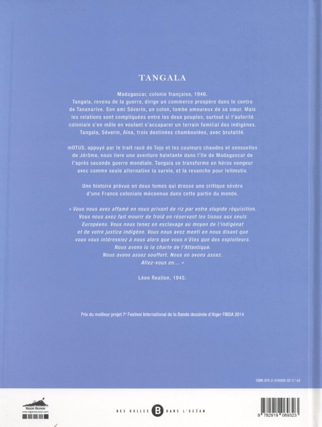 Verso de l'album Tangala Tome 1 L'aristo Gasy