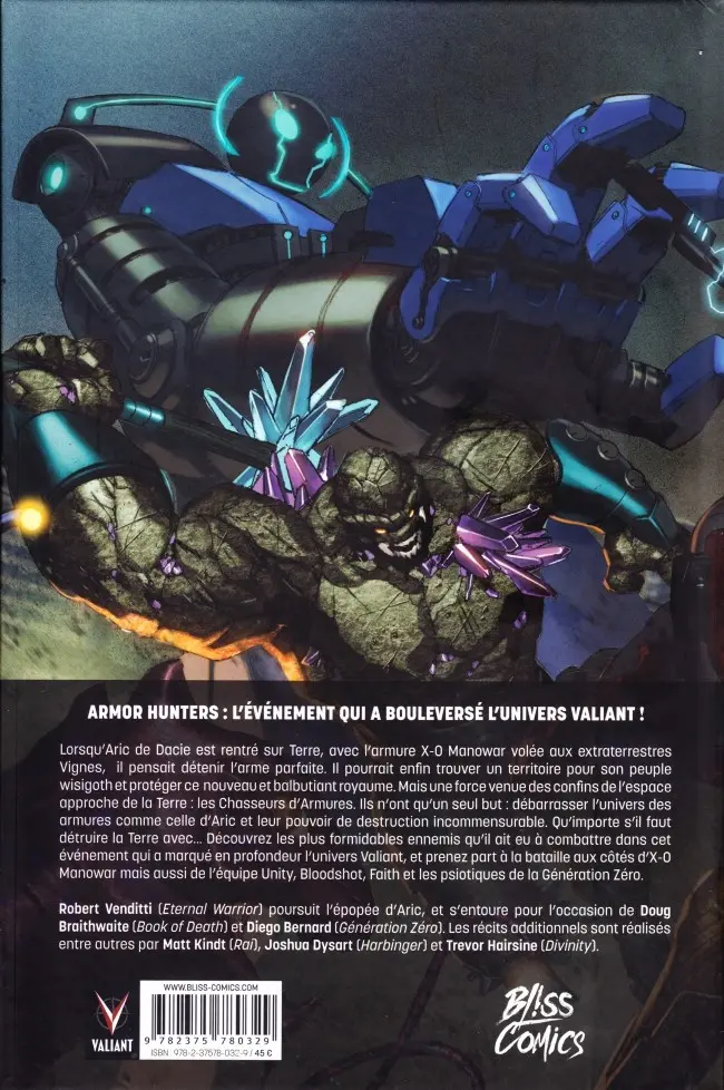 Verso de l'album X-O Manowar Tome 2 Intégrale