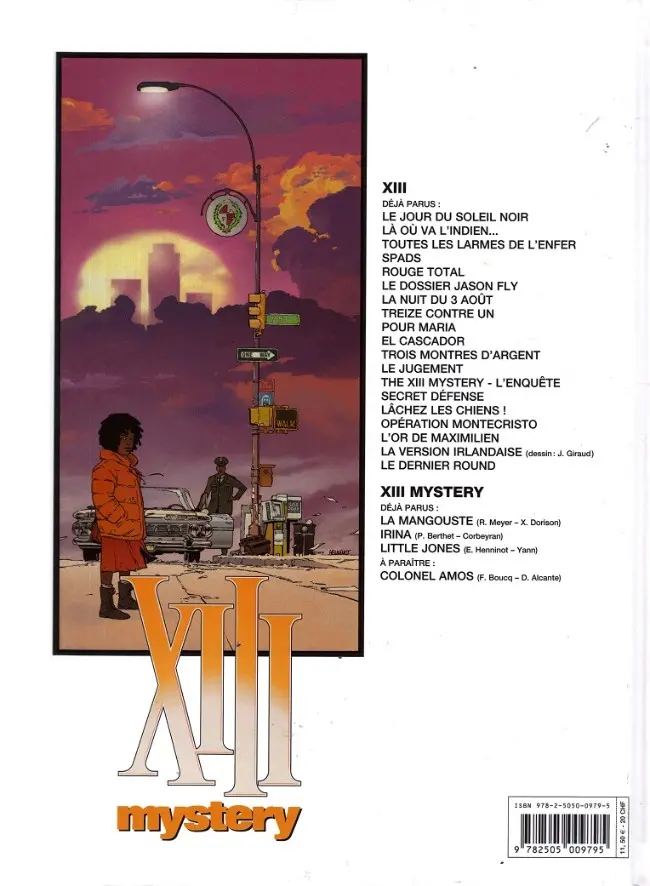Verso de l'album XIII Mystery Tome 3 Little Jones