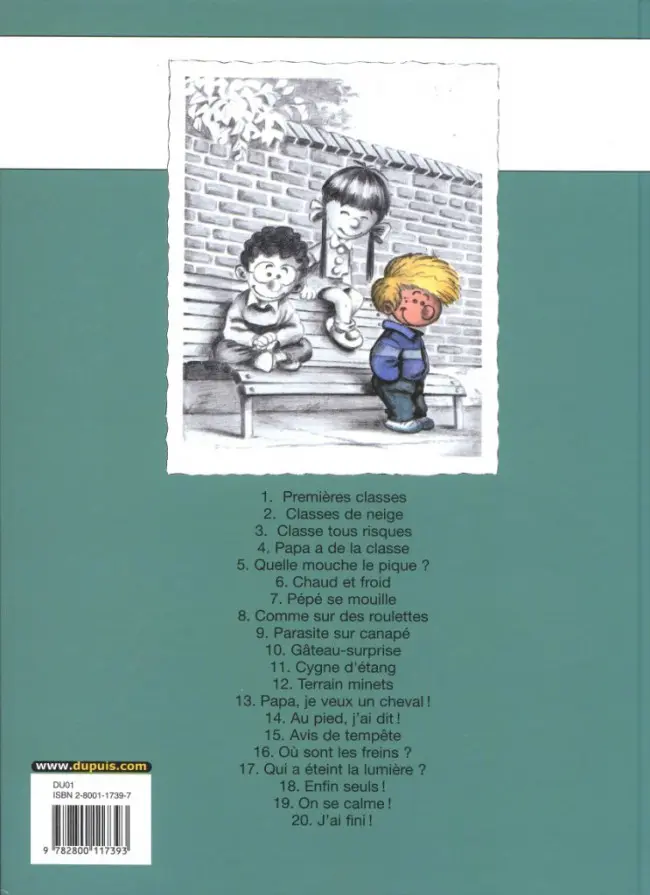 Verso de l'album Cédric Tome 3 Classe tous risques