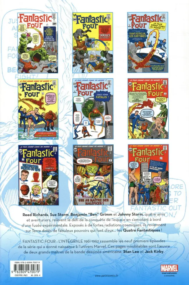 Verso de l'album Fantastic Four - L'intégrale Tome 1 1961-1962