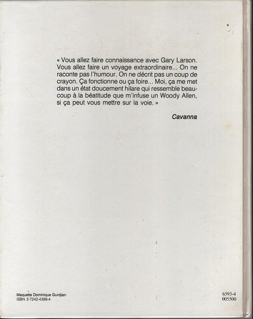 Verso de l'album Gary Larson L'univers impitoyable de gary larson