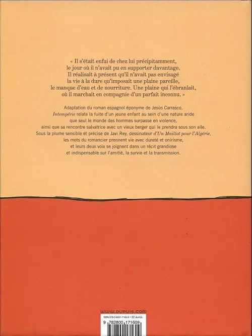 Verso de l'album Intempérie