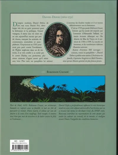 Verso de l'album Robinson Crusoé
