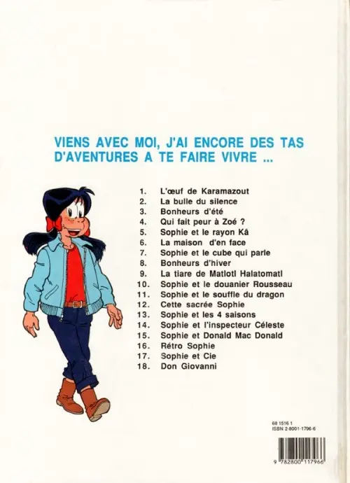 Verso de l'album Sophie Tome 8 Bonheurs d'hiver