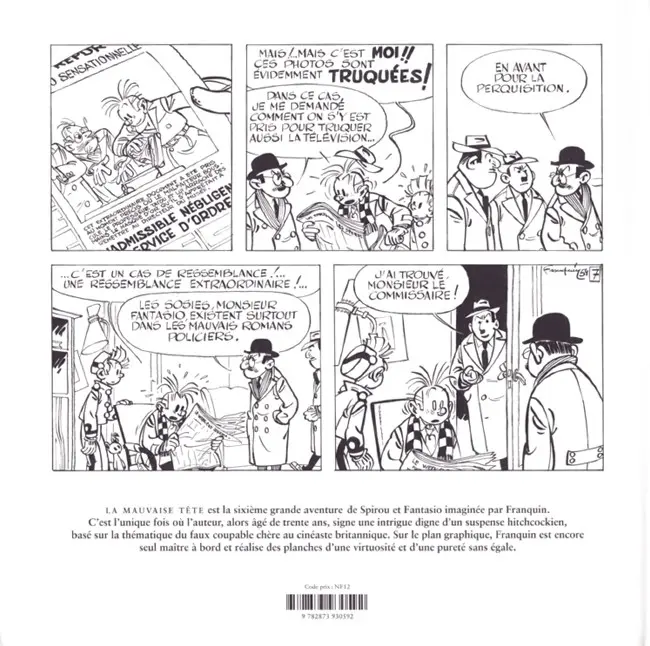 Verso de l'album Spirou et Fantasio Tome 8 La mauvaise tête