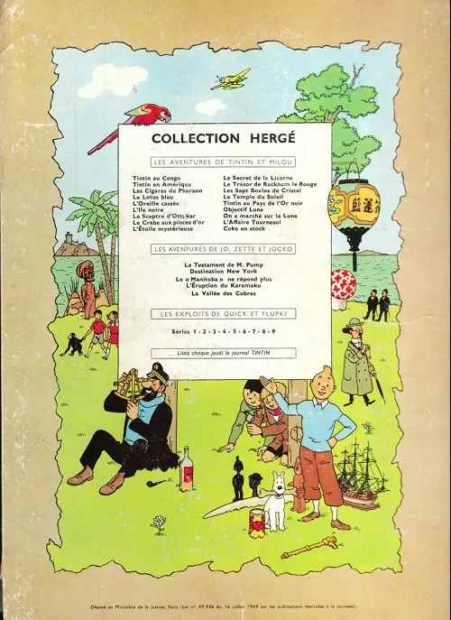 Verso de l'album Tintin Tome 6 L'oreille cassée