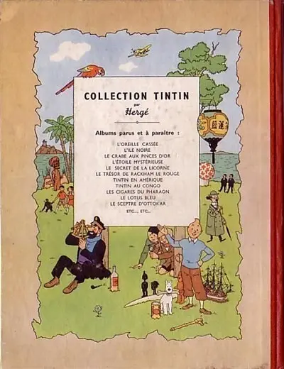 Verso de l'album Tintin Tome 9 Le crabe aux pinces d'or