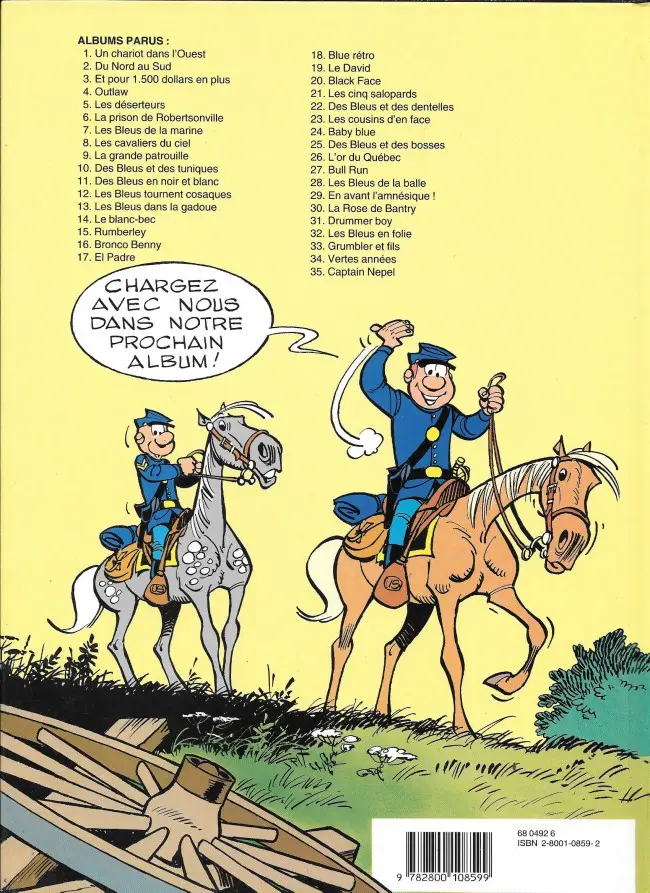 Verso de l'album Les Tuniques Bleues Tome 2 Du nord au sud