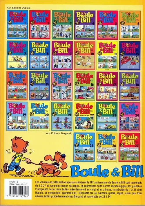 Verso de l'album Boule & Bill Tome 26