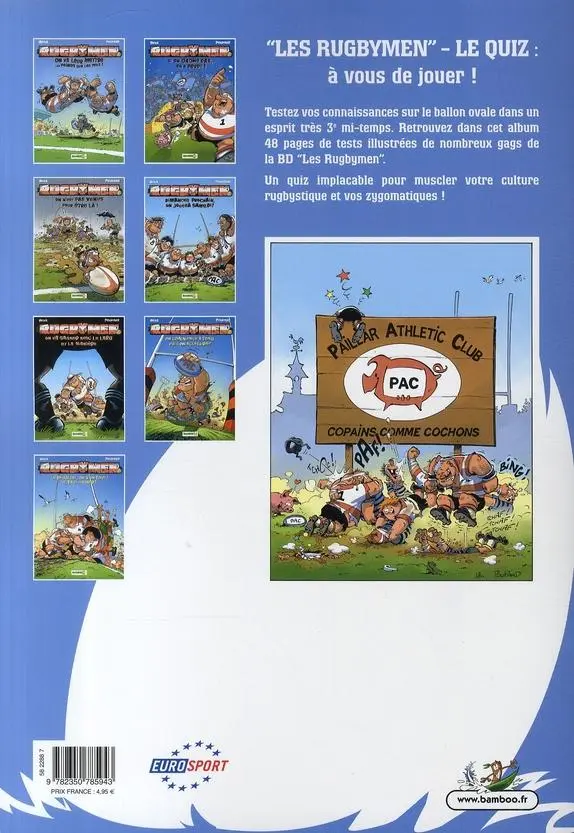 Verso de l'album Les Rugbymen Le quiz