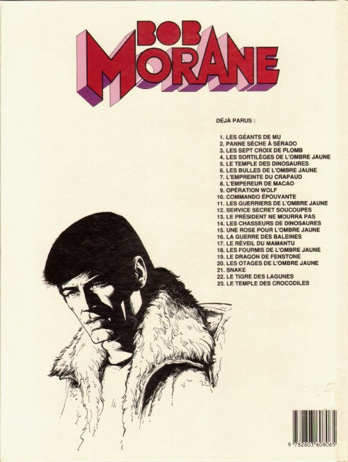 Verso de l'album Bob Morane Tome 42 Le temple des crocodiles