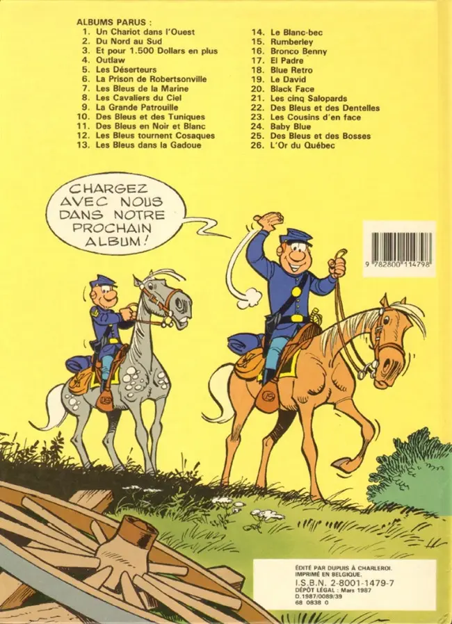 Verso de l'album Les Tuniques Bleues Tome 26 L'or du Québec