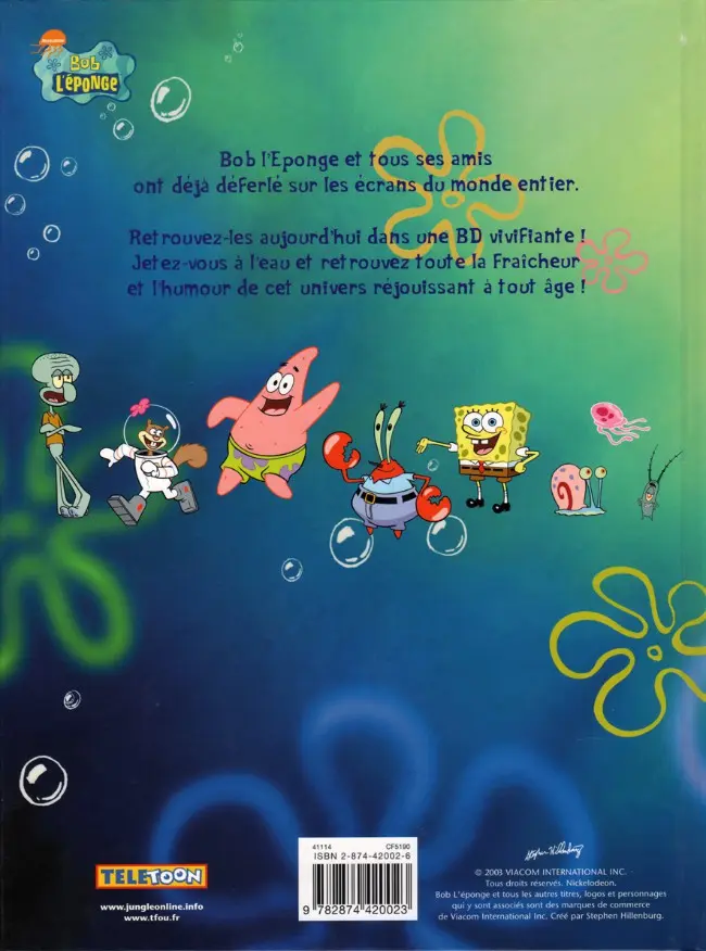 Verso de l'album Bob l'éponge - La BD Jungle ! Tome 1 Ça déménage !