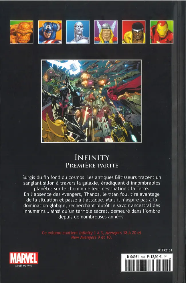 Verso de l'album Marvel Comics - La collection de référence Tome 131 Infinty - Première Partie