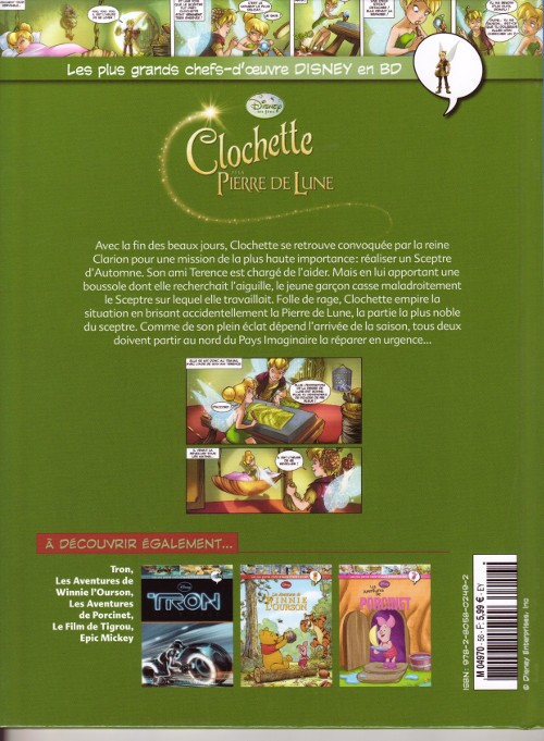 Verso de l'album Les plus grands chefs-d'œuvre Disney en BD Tome 56 Clochette et la Pierre de Lune