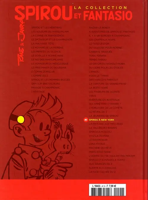 Verso de l'album Spirou et Fantasio La collection Tome 41 Spirou à New York