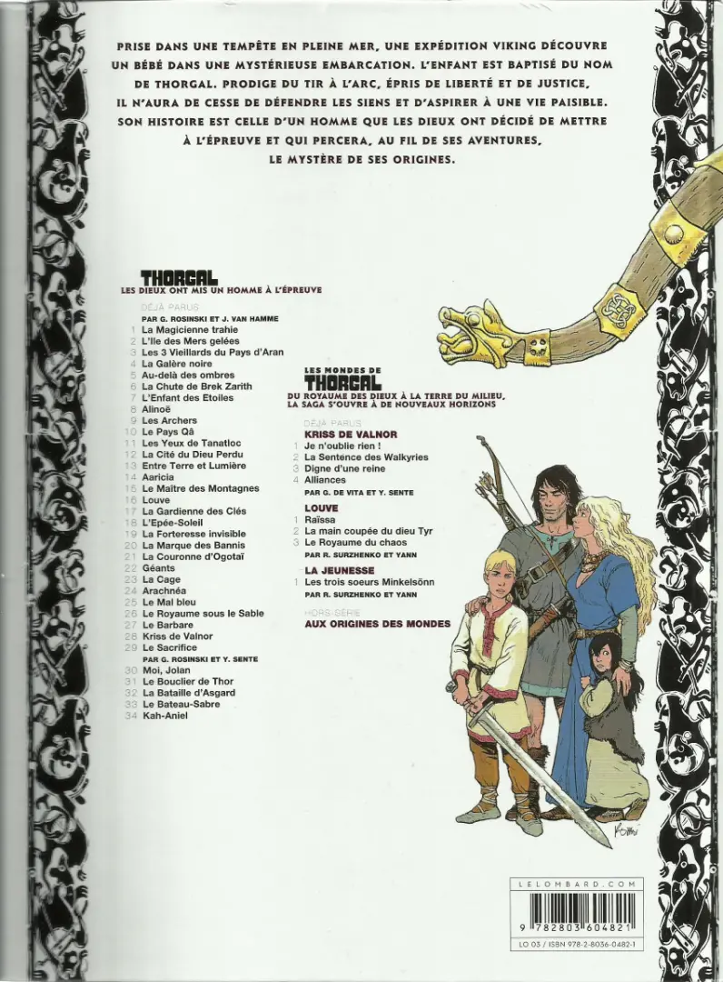Verso de l'album Thorgal Tome 8 Alinoë