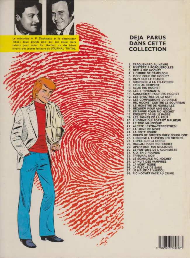 Verso de l'album Ric Hochet Tome 35 La mort noire