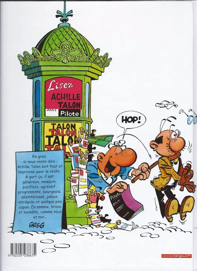Verso de l'album Achille Talon Tome 39 Talon