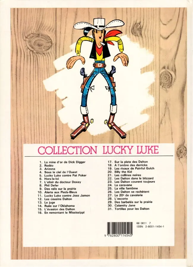 Verso de l'album Lucky Luke Tome 14 Ruée sur l'Oklahoma