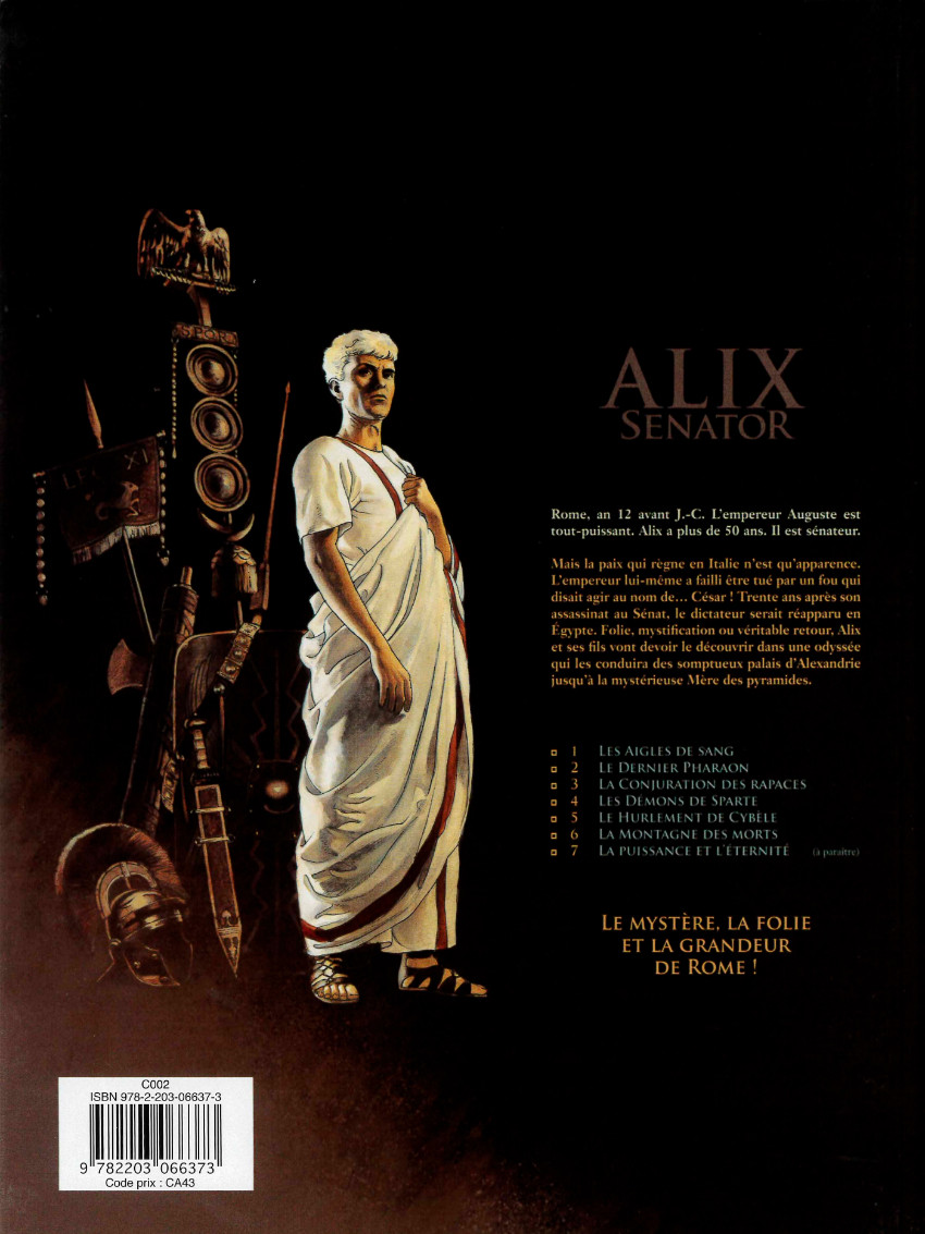 Verso de l'album Alix Senator Tome 2 Le Dernier Pharaon