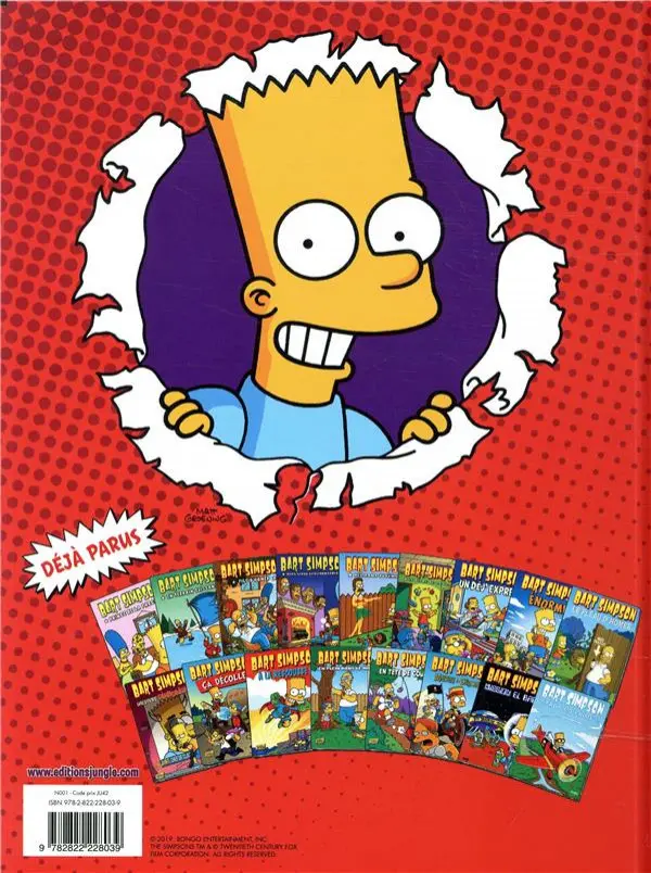 Verso de l'album Bart Simpson Tome 18 Coup fourré
