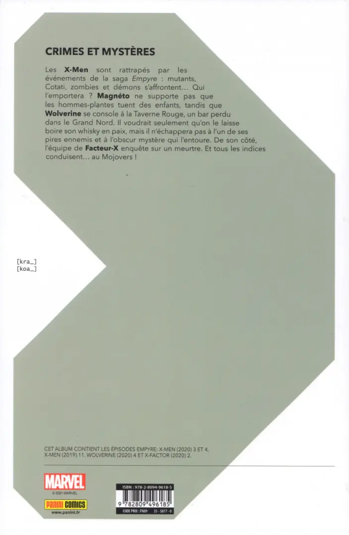 Verso de l'album Dawn of X Volume 14