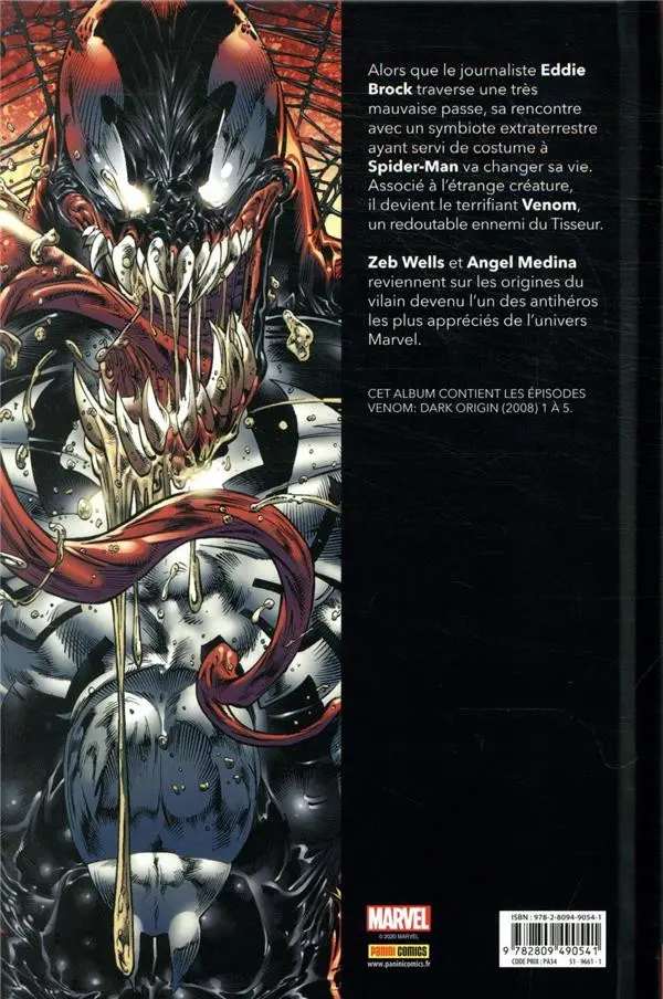 Verso de l'album Venom La naissance du mal