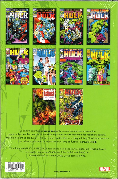 Verso de l'album Hulk - L'Intégrale Volume 10 1994