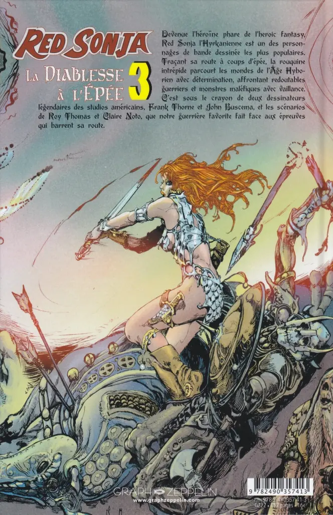 Verso de l'album Les Aventures Originales - Red Sonja, la diablesse à l'épée Volume 3 Les Années Marvel