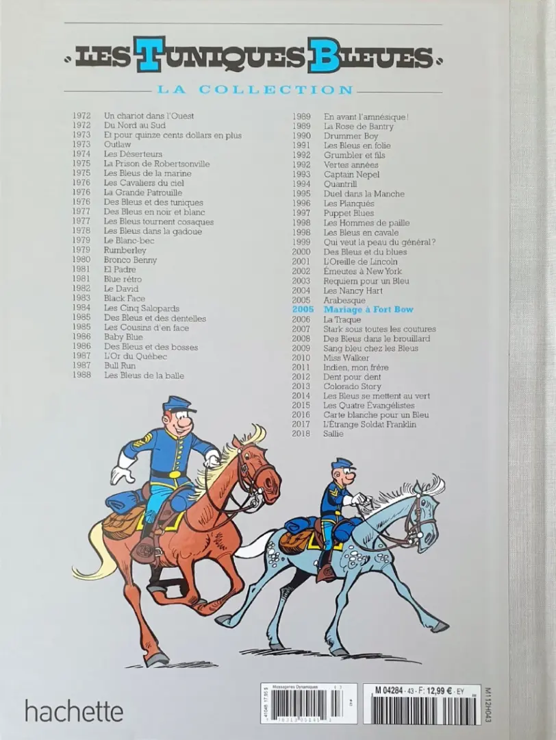 Verso de l'album Les Tuniques Bleues La Collection (Hachette) Tome 43 Mariage à fort Bow