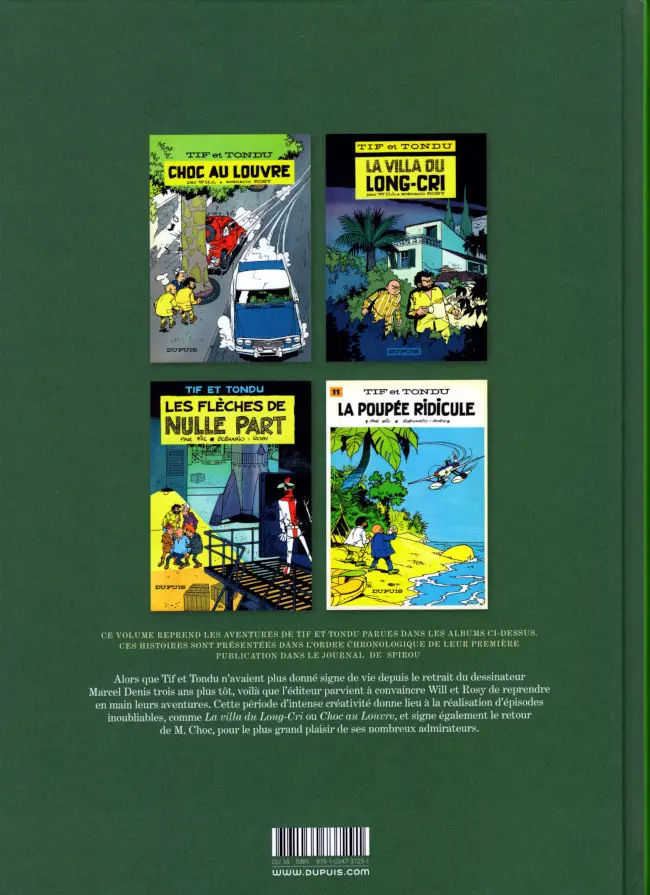 Verso de l'album Tif et Tondu L'intégrale 1964 - 1965