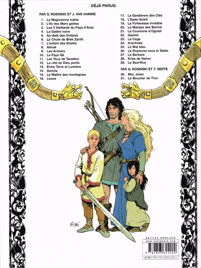 Verso de l'album Thorgal Tome 31 Le Bouclier de Thor