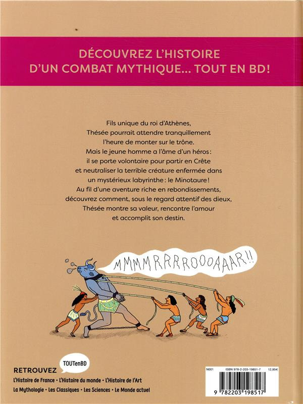 Verso de l'album La Mythologie en BD Tome 4 Thésée et le Minotaure